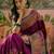 Purple position printed zari weaving saree with contrast blouse piece