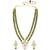 Olive green crystal & beads studded necklace earrings set jewelry for