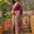 Purple position printed zari weaving saree with contrast blouse piece