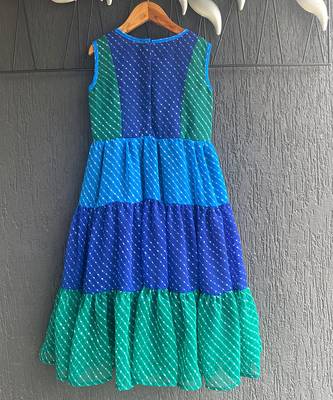 Multicolor leheriya embroidered dress 5