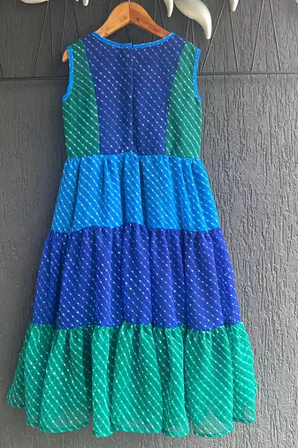 Multicolor leheriya embroidered dress