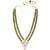 Olive green crystal & beads studded necklace earrings set jewelry for