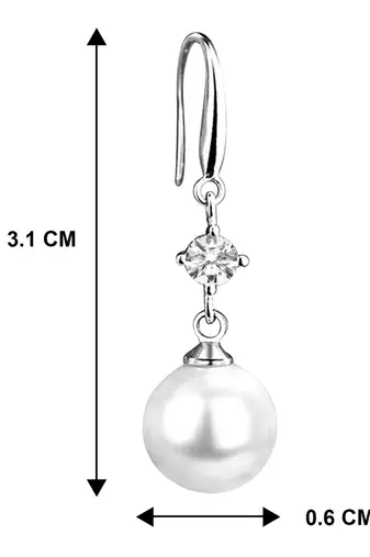 Pearl & crystal studded drop earrings wear jewelry