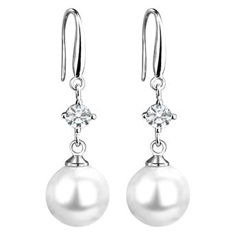 Pearl & crystal studded drop earrings wear jewelry 5