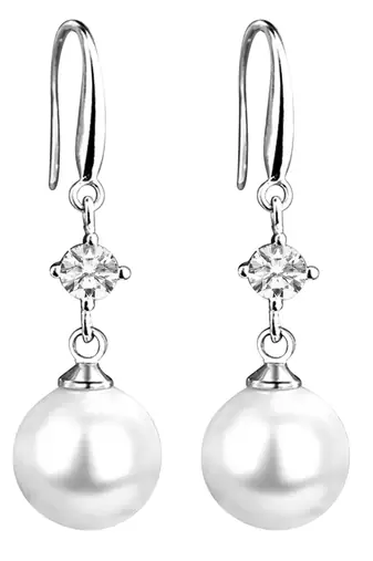 Pearl & crystal studded drop earrings wear jewelry