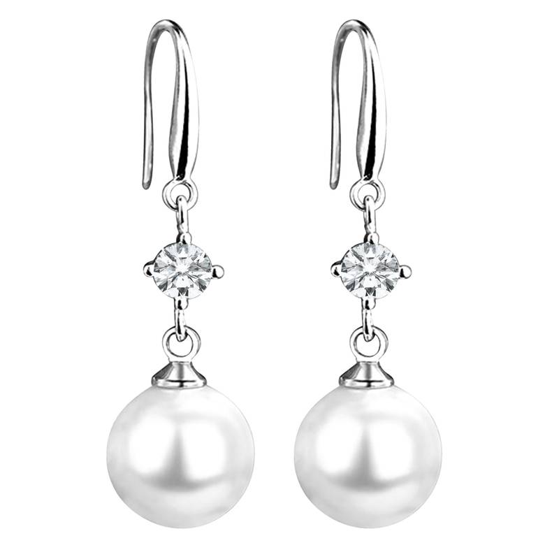 Pearl & crystal studded drop earrings wear jewelry