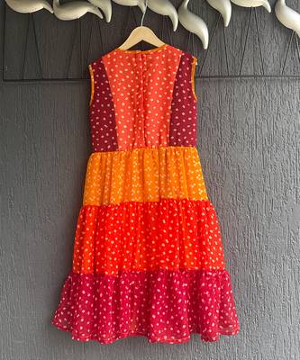 Multicolor leheriya embroidered dress 3