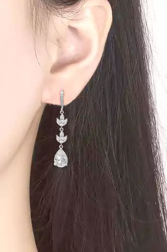 American diamond studded drop earrings jewellery