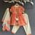 Orange off white mughal printed kurti set