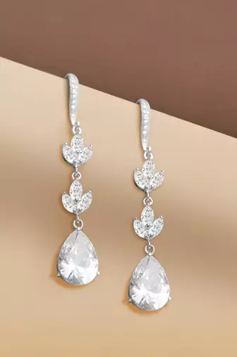 American diamond studded drop earrings jewellery