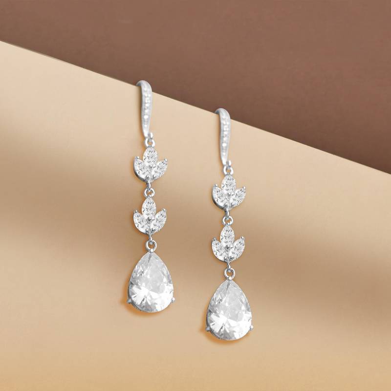 American diamond studded drop earrings jewellery
