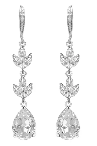 American diamond studded drop earrings jewellery