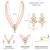 Kundan & beads studded light pink necklace & drop earrings set