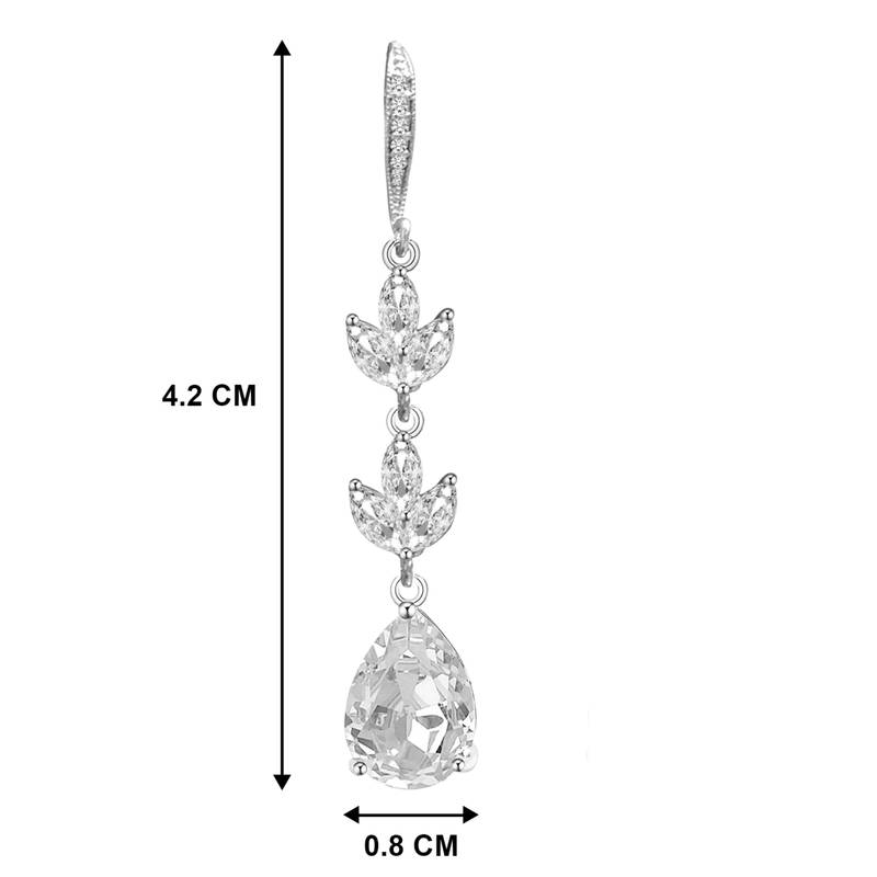 American diamond studded drop earrings jewellery