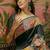 Black position printed zari weaving saree with contrast blouse piece