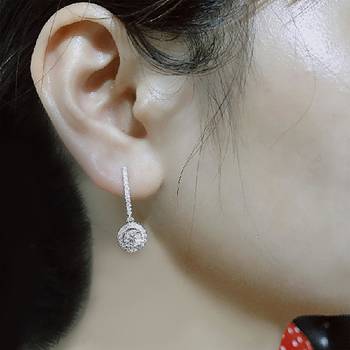 American diamond studded hoop drop earrings wear jewelry 1
