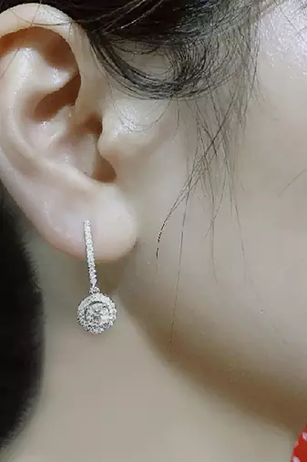 American diamond studded hoop drop earrings wear jewelry