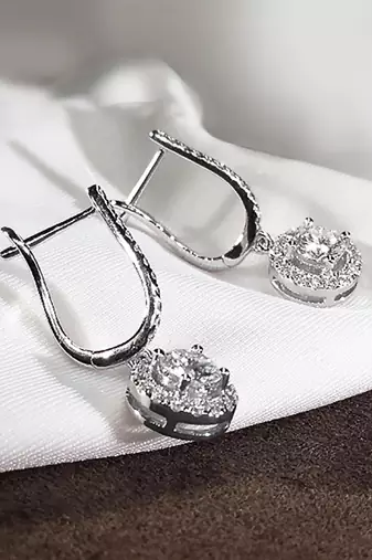 American diamond studded hoop drop earrings wear jewelry