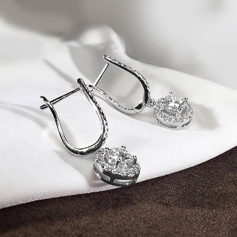American diamond studded hoop drop earrings wear jewelry
