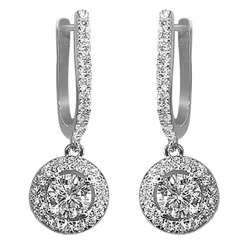 American diamond studded hoop drop earrings wear jewelry