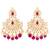 Women's faux pearl choker necklace with earrings bharatanatyam jewelry set