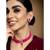Women's choker crystal pearl beaded necklace & earrings set bharatanatyam