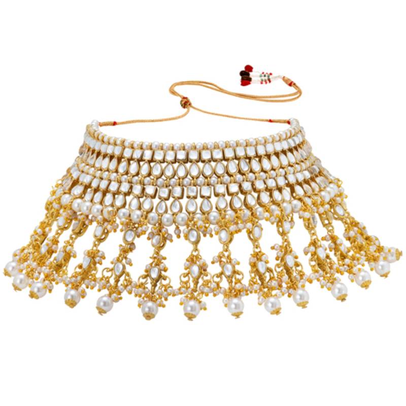 Maang tikka with kundan necklace earrings set bharatanatyam jewelry