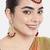 Women's faux kundan maroon pearl chandbali earrings with maang tikka jewelry