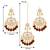 Women's faux kundan maroon pearl chandbali earrings with maang tikka jewelry