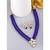 Blue faux kundan pendant beads necklace earrings set jewelry