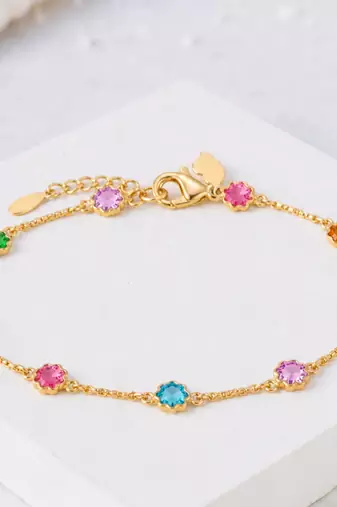 Multicolour tennis bracelet for women
