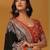 Black ethnic motifs printed saree with matching blouse