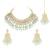 Silver plated kundan & mint beads studded choker necklace dangle