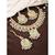 Gold plated mint & pink kundan & beads studded necklace earrings