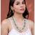 Women's green kundan synthetic stone & beads studded necklace earrings