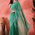 Sea green embellished banarasi saree with blouse piece