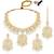 Gold plated mint & pink kundan & beads studded necklace earrings