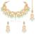 Gold plated mint & light pink kundan beads and synthetic stone