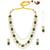 Women's green kundan synthetic stone & beads studded necklace earrings