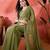 Sea green embellished saree with blouse piece