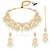 Gold plated mint & light pink kundan beads and synthetic stone