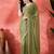 Sea green embellished saree with blouse piece
