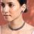 Women's silver toned rani pink synthetic stone studded choker necklace stud