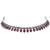 Women's silver toned rani pink synthetic stone studded choker necklace stud