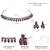 Women's silver toned rani pink synthetic stone studded choker necklace stud