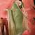 Sea green embellished saree with blouse piece