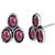 Women's silver toned rani pink synthetic stone studded choker necklace stud