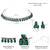 Women's silver toned green synthetic stone studded choker necklace stud