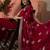 Red floral embroidered saree with blouse