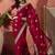 Red floral embroidered saree with blouse
